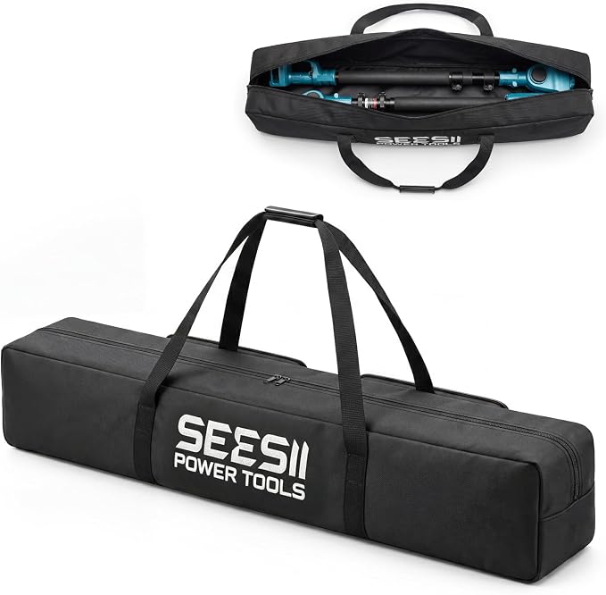SEESII Universal 55-Inch Pole Tool Storage Bag for Detachable Pole Saws, Pole Hedge Trimmers & Pruners, Fits Collapsed Sections up to 55 in, 600D Water-Resistant Carrying Case, Black