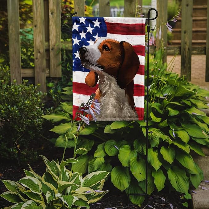 Caroline's Treasures CK6397GF American English Coonhound American Flag Garden Flag Mailbox Flag Decorative Yard Flag Banner Outside Patio Artwork Yard Flower Beds, Garden Size, Multicolor