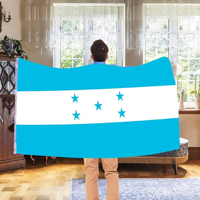 AhfuLife Honduras Flag 3x5 Ft, 2 Pcs Large Honduras Flags for Outside - Double Side with Brass Eyelets for Olympic Party Decorations Bar Garden Street Decoration Indoor Outdoor