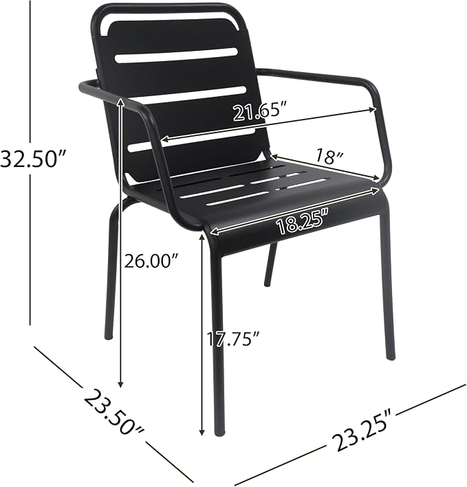 Christopher Knight Home Jodi Outdoor Bistro Set, 3-Piece Bistro Table and Chairs Set of 2, Patio Furniture Set with Iron Frame, Patio Conversation Set for Poolside/Garden Cafeteria, Matte Black