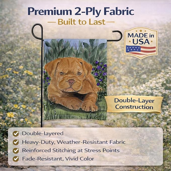 Caroline's Treasures SS8032GF Dogue de Bordeaux Garden Flag Mailbox Flag Decorative Yard Flag Banner Outside Patio Artwork Yard Flower Beds, Garden Size, Multicolor