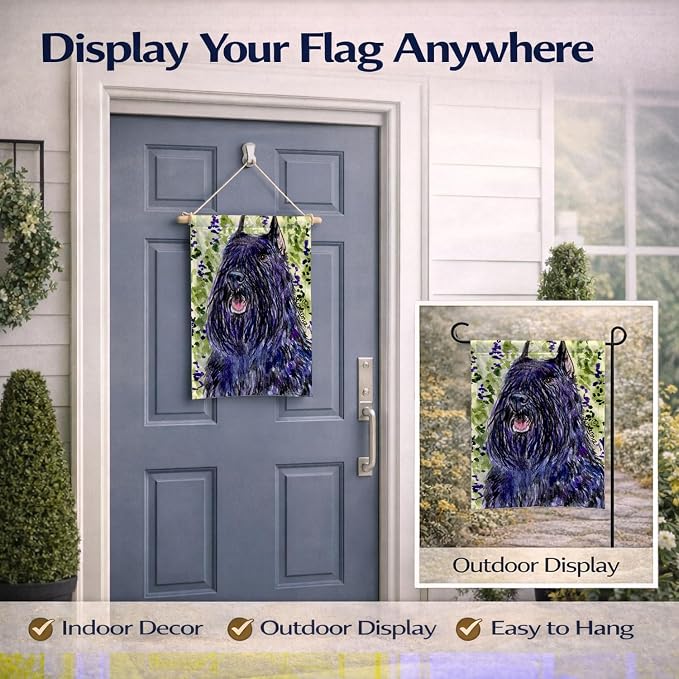 Caroline's Treasures SS8853GF Bouvier des Flandres Garden Flag Mailbox Flag Decorative Yard Flag Banner Outside Patio Artwork Yard Flower Beds, Garden Size, Multicolor