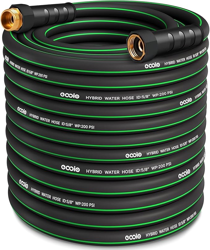 Heavy Duty Garden Hose 100ft, NON-EXPANDABLE Flexible Water Hose, Kink Resistant Lightweight Hybrid Hose, Leakproof Hose Male to Female Fittings
