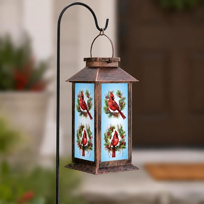 Solar Lanterns for Garden Decor, Waterproof Design Solar LED Hanging Lights for Yard, Patio, Lawn, and Porch, Gifts for Mom, Grandma(Floral Hoop)