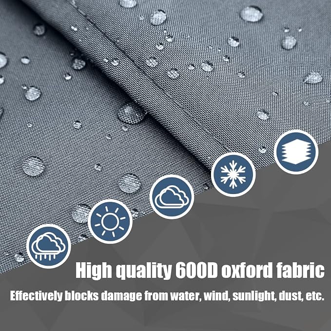 Miter Saw Cover, Waterproof Dust Cover for 10" and 12" Sliding Miter Saws | Gray, Dual Handles, Buckle Secure, Windproof Drawstring, 600D Oxford Fabric, Garage & Workshop Storage, Miter Saw Dust Cover