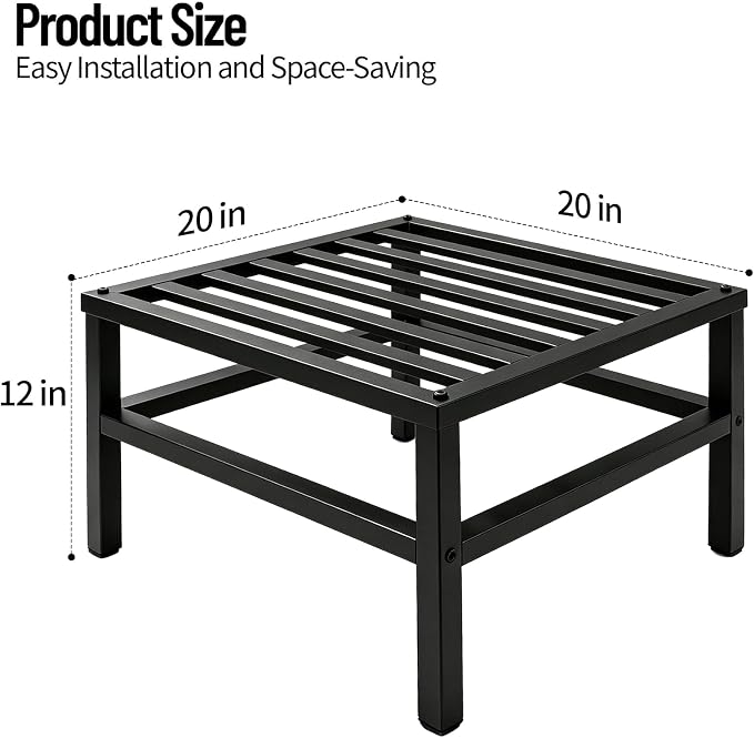 Plant Stand Outdoor Indoor, 2 Pack 20 Inch Large Metal Plant Stand Outdoor Heavy Duty Plant Stands Flower Pot Stand Wrought Iron Pedestal Stand for Garden Patio Living Room