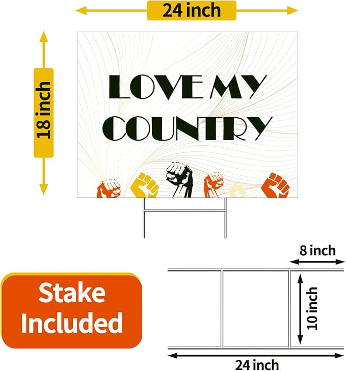 Custom Yard Sign with Stakes, Personalized Decorative Signs for Outside, Customized Full Color Lawn Sign, Double Sided Print Signs Outdoor, 10 Pack 18”x24”