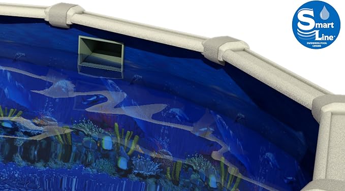 Lake Effect Pools 'Meadows Reprieve' 24' Round Above Ground Swimming Pool | 52" Inch Height | Resin Protected Steel Sided Walls | a Antilles Dolphin Overlap Liner and Widemouth Skimmer