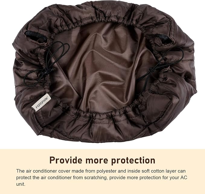 FORSPARK Indoor Air Conditioner Cover, AC Covers for Inside with Free Drawstring, 17L x 13H x 3.5D inches Brown