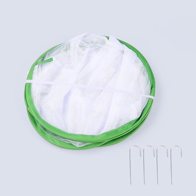 36" Large Mesh Plant Cover for Outdoor, Plant Netting Protector Garden Enclosure Cloche for Fruit, Vegetables, Strawberry, Flowers and Herbs Pop-Up Cage with 4 Stakes (24 x 24 x 36 Inches)