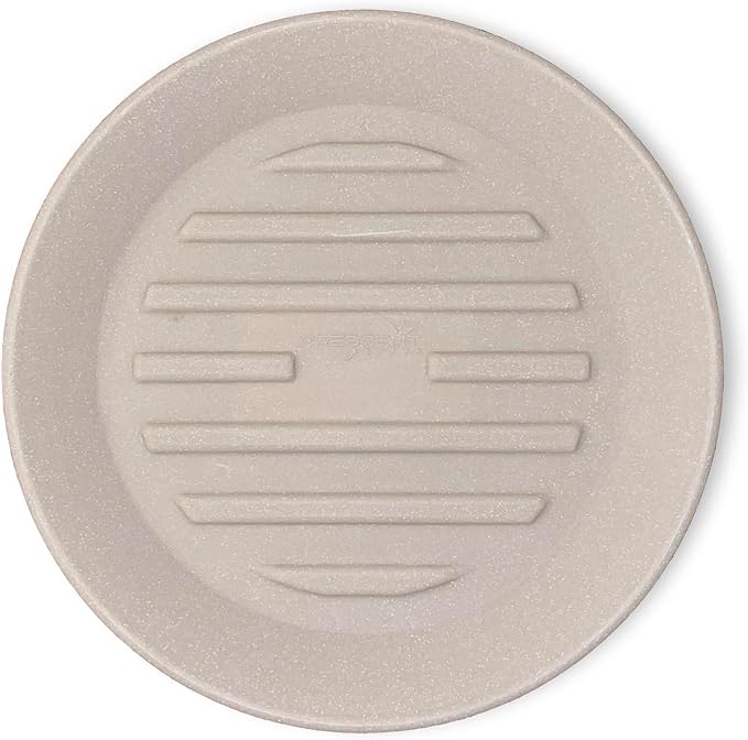 Crescent Garden Universal Round Planter Saucer, Durable Drainage Dish for Plant Pots, Heavy-Duty Plant Dishes Saucer, Indoor & Outdoor Plant Trays - Parchment (8 inch Inner, 11 inch Outer Diameter)