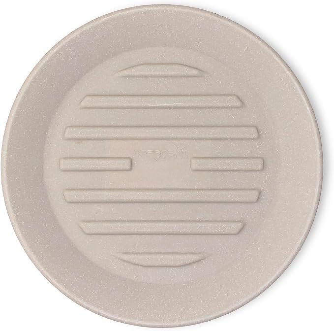Crescent Garden Universal Round Planter Saucer, Durable Drainage Dish for Plant Pots, Heavy-Duty Plant Dishes Saucer, Indoor & Outdoor Plant Trays - Parchment (13 inch Inner, 18 inch Outer Diameter)