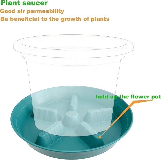 4 Pack Plant Saucer 12 inch, 8 10 14 17 inch, Plant Stand Plastic Plant Saucers for Indoors Outdoor, Heavy Duty Flower Saucers for Potted Plants, Pot Saucers for Plants, Grow Bags Saucers