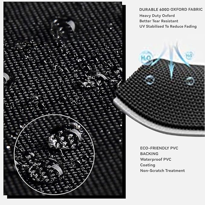 Outdoor Patio Square Table Cover 36 inch Black Heavy Duty Waterproof Cover for Square Slatted Tabletop