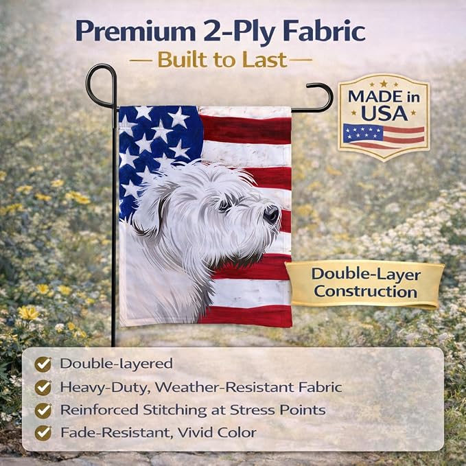 Caroline's Treasures CK6541GF Glen of Imaal Terrier American Flag Garden Flag Mailbox Flag Decorative Yard Flag Banner Outside Patio Artwork Yard Flower Beds, Garden Size, Multicolor