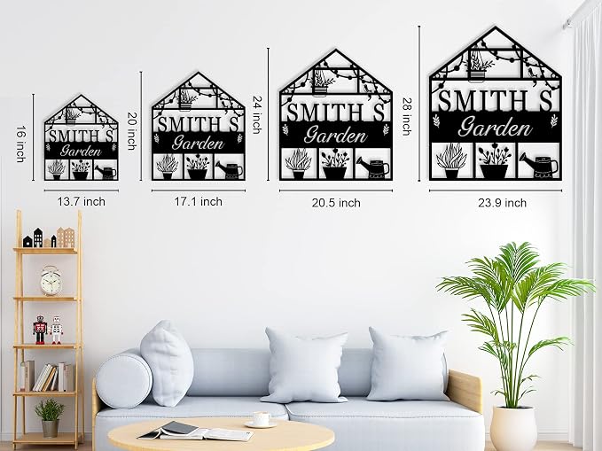 Custom Metal Greenhouse Sign, Personalized Garden Signs, Hanging Decor for Outside, Decorative Outdoor, Grandma's Garden Sign