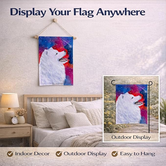 Caroline's Treasures SS8752GF Samoyed Garden Flag Mailbox Flag Decorative Yard Flag Banner Outside Patio Artwork Yard Flower Beds, Garden Size, Multicolor