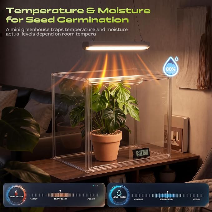 Mini Greenhouse for Indoor, Clear Tabletop Stackable Green House, Portable Acrylic Plant Green House with Magnetic Waterproof Door for Plants Grow Warmer, Seed Starting...
