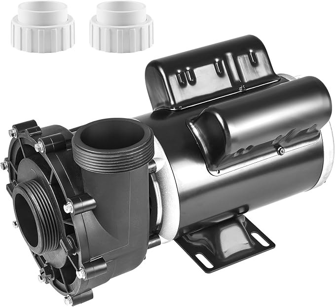VEVOR 2 Speed SPA Pump, 48-Frame, AC 110-120V Hot Tub SPA Pump, 1.5 HP / 150 GPM / 42.65 ft High Speed or 0.46 HP / 70 GPM / 9.18 ft Low Speed, 2'' Port 90° Rotational Interface for Hot Tub