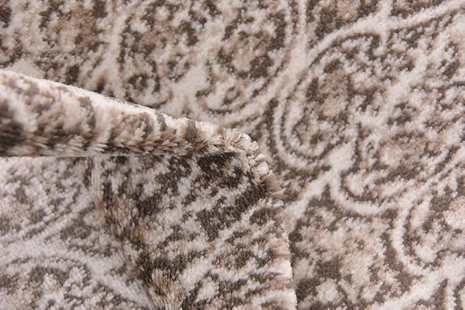 Unique Loom Sofia Collection Area Rug - Grace (3' 3" x 19' 8" Runner, Brown/ Ivory)