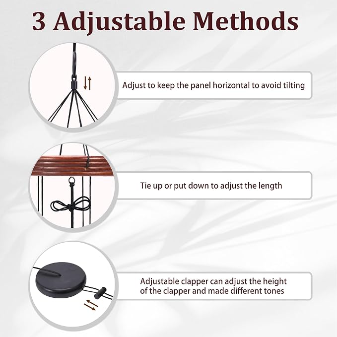 Toodour 60" Extra Large Memorial Wind Chimes for Outside, Deep Tone Wind Chimes with 6 Heavy Tubes, Unique Sympathy Wind Chime for Outdoor Garden Patio Yard Lawn - Brown