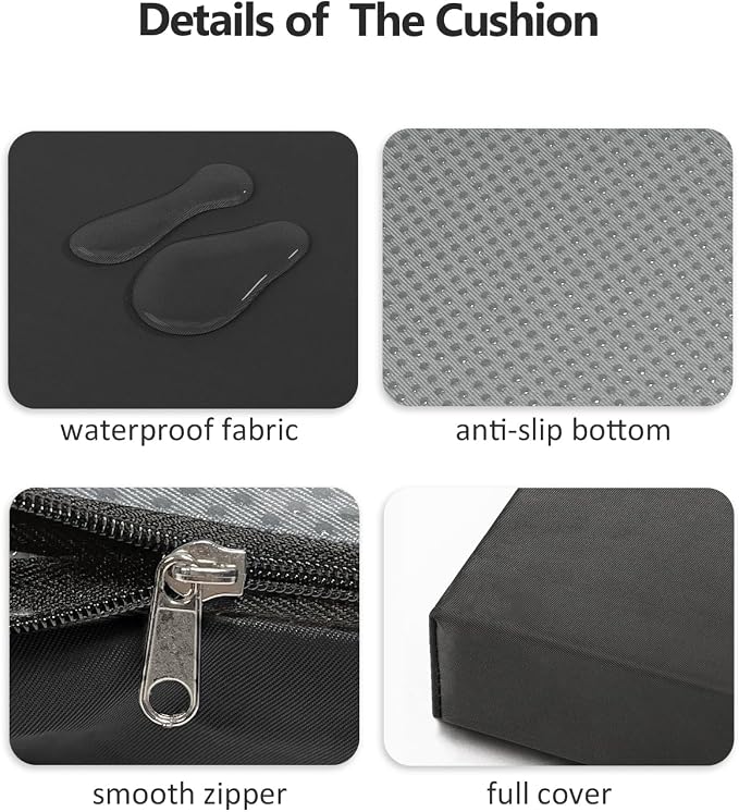 Bench Cushion40x16x2 inches, Strengthen Waterproof Outdoor Seat Cushions, High-Density Bench Pad, Detachable Cover Cushion for Bench, Outdoor Cushions for Patio Garden Swing Furniture - Black