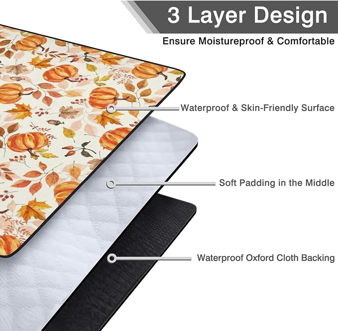 Fall Pumpkin Blankets Waterproof Foldable,60’‘x80'' Portable Dual Layers Outdoor Travel Camping Backpacking Hiking Beach Blanket Mat for Grass Padded Lawn Park Beach,Fall Pumpkin Picnic Accessories