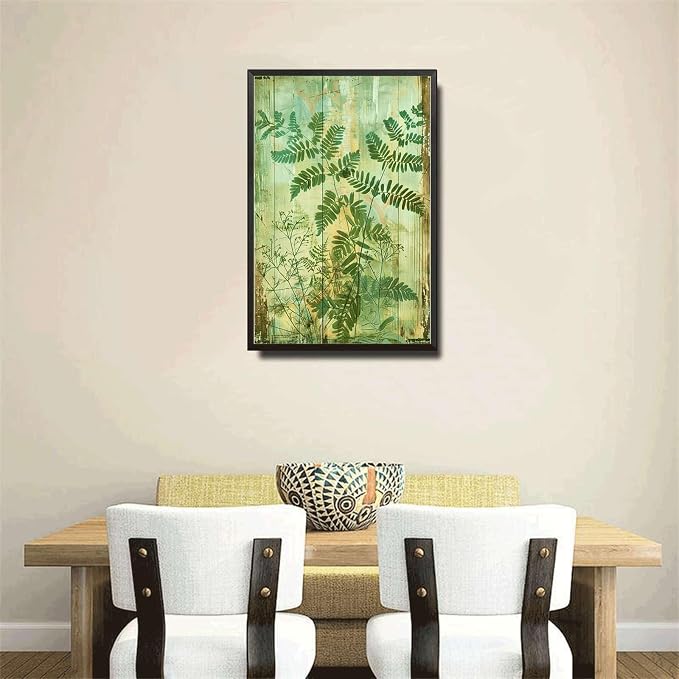 Metal Sign Tin Sign Vintage Wall Art Vintage Rustic Maidenhair Fern Tin Sign for Feathery Fronds Display Shabby Chic Style and Corrosi Funny Gardening Gift for Pub 8×12 Inches with Metal Frame
