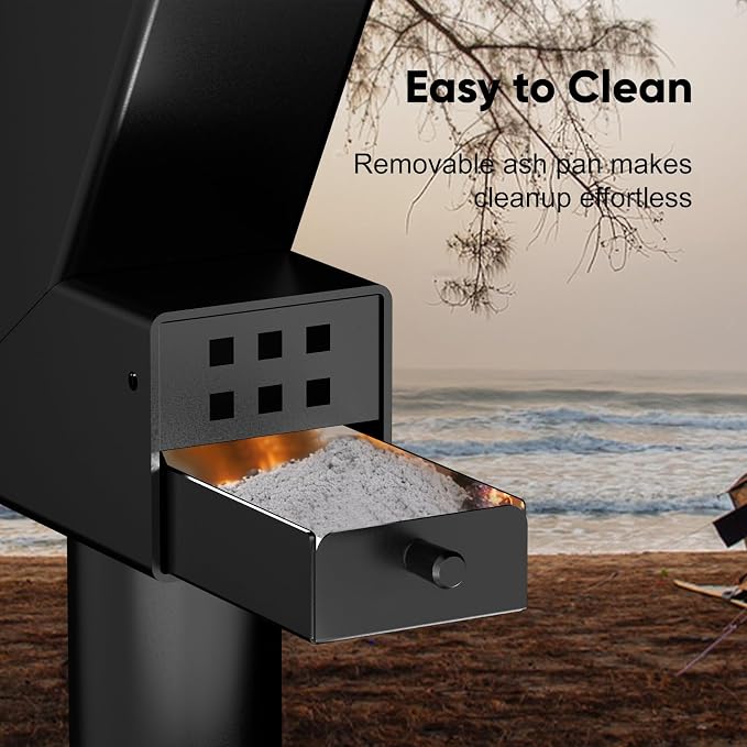 Rayzi New Rocket Stove 55 Inch, Smokeless Wood Pellet Patio Heater, Wood Pellet Fire Pits for Outside, Portable Pellet Heater for Patio/Garden/Backyard/Outside Restaurant/Bonfire Party/Beach