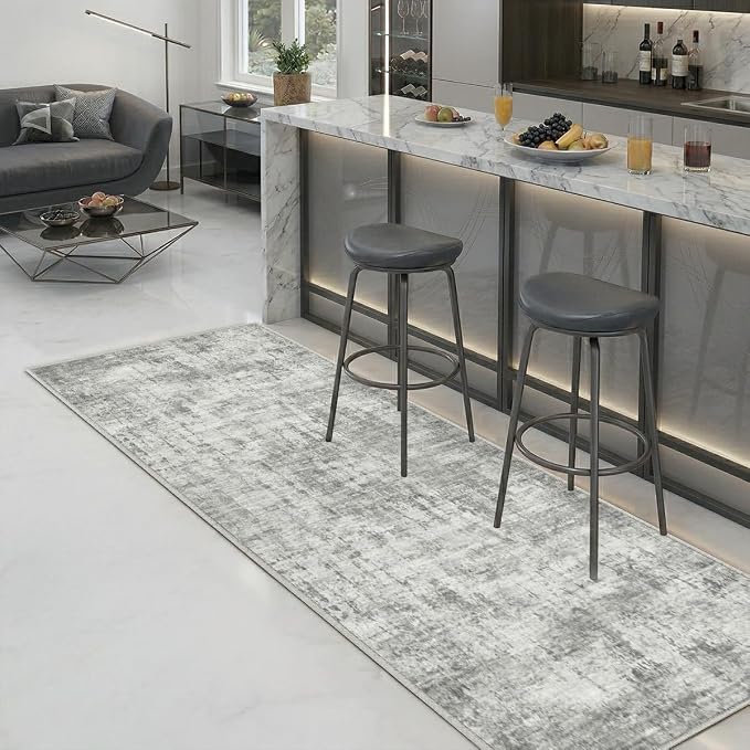 2x6 Abstract Kitchen Runner Rug Washable Non-Slip Bedroom Rugs | Non Slip Soft Rug Modern Abstract Indoor Floor Stain Resistant Carpet for Bedroom Dining Room Farmhouse Nursery Home Office