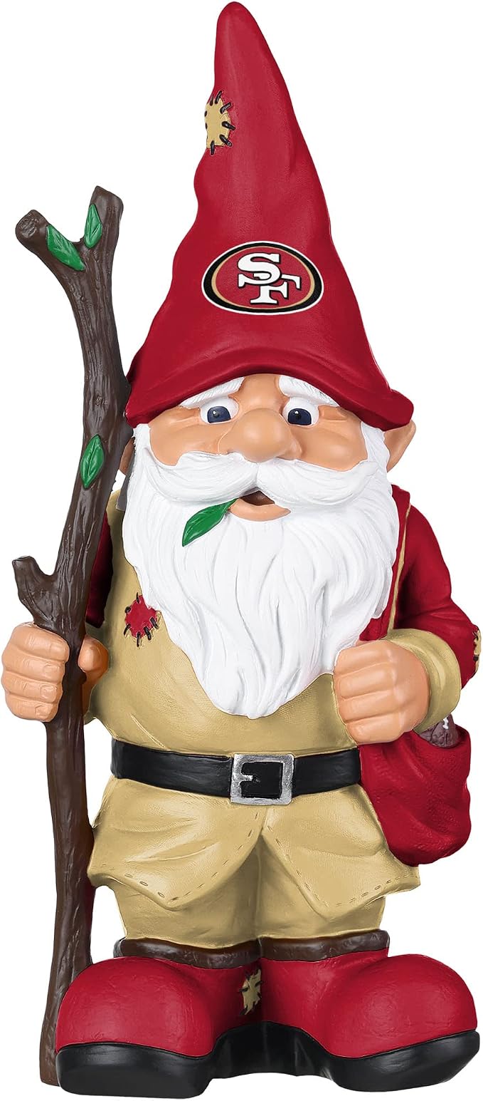 FOCO NFL Team Logo Holding Stick Garden Statue Outdoor Gnome