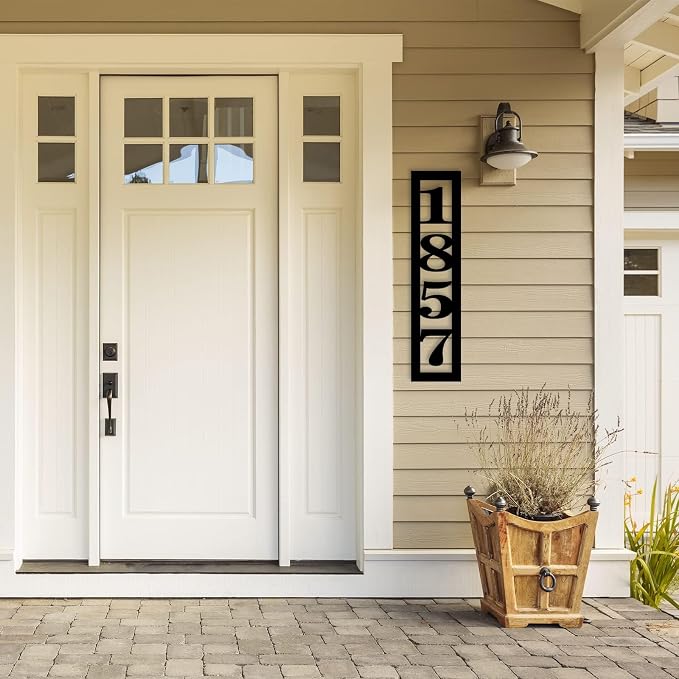 Vertical Address Sign, Custom Address Marker, Metal House Number Sign