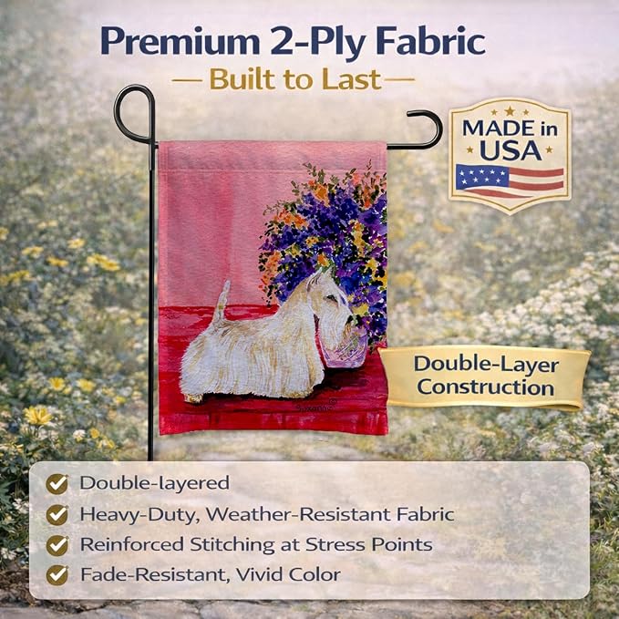 Caroline's Treasures SS8306GF Scottish Terrier Garden Flag Mailbox Flag Decorative Yard Flag Banner Outside Patio Artwork Yard Flower Beds, Garden Size, Multicolor