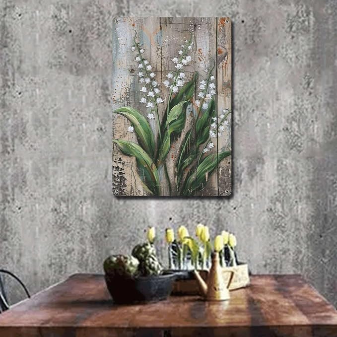 Metal Sign Tin Sign Vintage Wall Art Antique Master's Lily Tin Sign for Rustic Wall Art Shabby Chic Interiors and Corrosion Resistant Kitty Decor for Restaurant 12×16 Inches