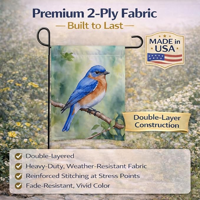 Caroline's Treasures New York Eastern Bluebird Garden Flag Mailbox Flag Decorative Yard Flag Banner Outside Patio Artwork Yard Flower Beds, Garden Size, Multicolor