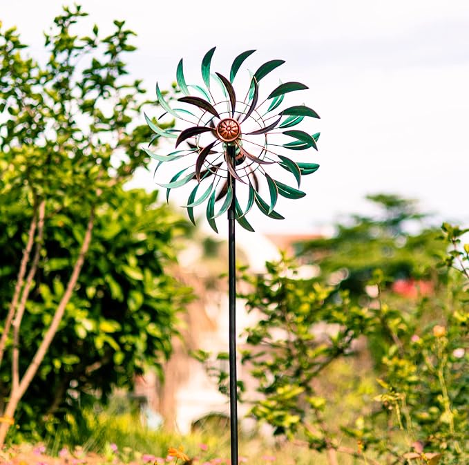 Stargarden Metal Wind Spinner,Two-Way Wind Sculptures,360 Degrees Kinetic Wind Spinners for Yard and Garden | 360 Degrees Kinetic Wind Spinners for Yard and Garden