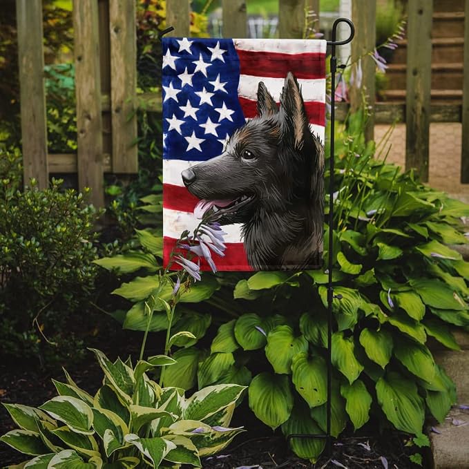 Caroline's Treasures CK6583GF Kai Ken American Flag Garden Flag Mailbox Flag Decorative Yard Flag Banner Outside Patio Artwork Yard Flower Beds, Garden Size, Multicolor