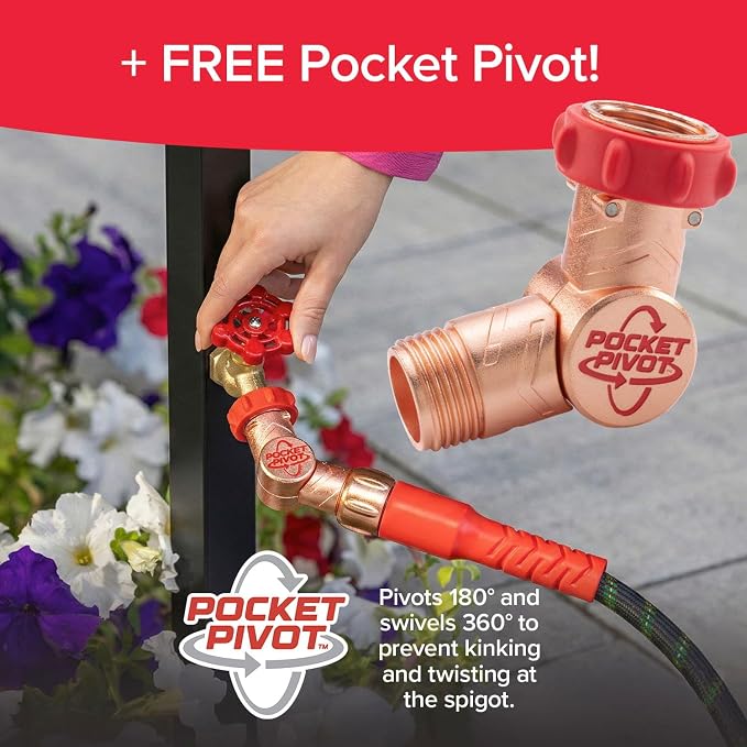 Pocket Hose Ballistic Double UV Edition 100 FT Expandable Garden Hose w/Pocket Pivot Swivel Connector, Anti-Burst Sleeve Reinforced w/Bulletproof Fiber, Lightweight, No-Kink, Compact, AS SEEN ON TV