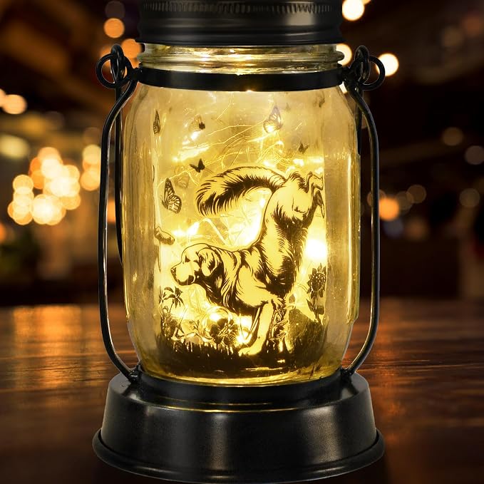 kyoryuger Great Pyrenees Gifts for Women/Men Great Pyrenees Dog Solar Lanterns Mom Birthday Dog Lovers Lantern Pet Loss Pet Memorial Lights Solar Garden Decor Yard, Patio,Backyard,Porch Torches Light