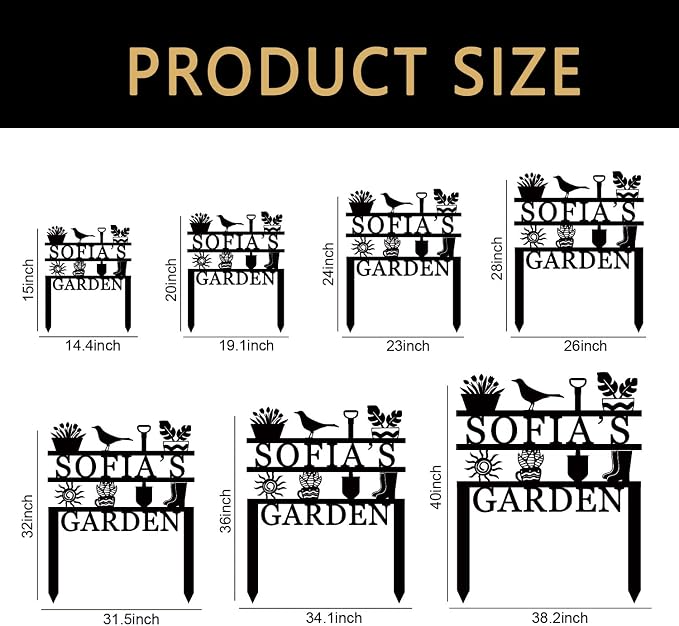 Customized Metal Garden Sign - Personalized Outdoor Address Plaque & Lawn Decoration Stake with Flower Design, Durable Weather-Resistant Garden Décor for Home, Yard, or Gift