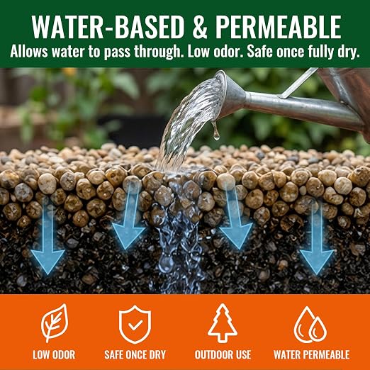 YKF Gravel Glue Kit with Electric Sprayer, 1 Gallon Rock Glue & Gravel Binder for Pea Gravel, Crushed Stone, Decorative Pebbles, Landscape Garden Borders, Patio Edges, Blue Tint Tracker