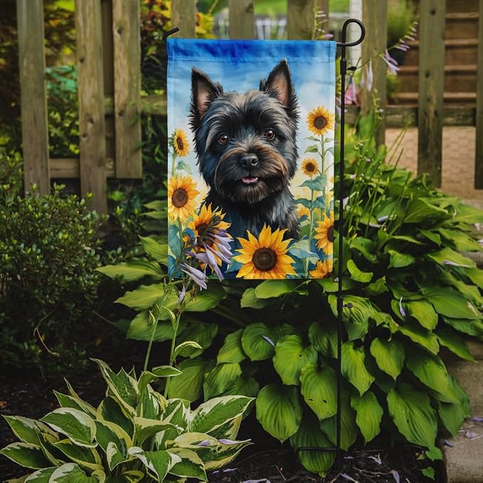 Caroline's Treasures DAC6043GF Cairn Terrier in Sunflowers Garden Flag Mailbox Flag Decorative Yard Flag Banner Outside Patio Artwork Yard Flower Beds, Garden Size, Multicolor