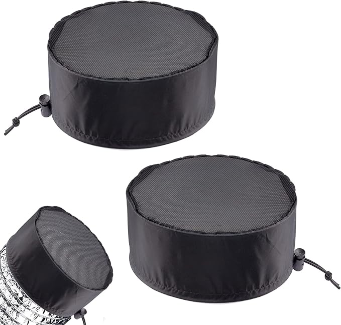 Biggun 2 Pcs Grow Tents Vent Cover, Easy to Install | 8" Dustproof Duct Filter Vent Covers with Elastic Band and Fixed Buckle, for Plant Grow Tent Accessories