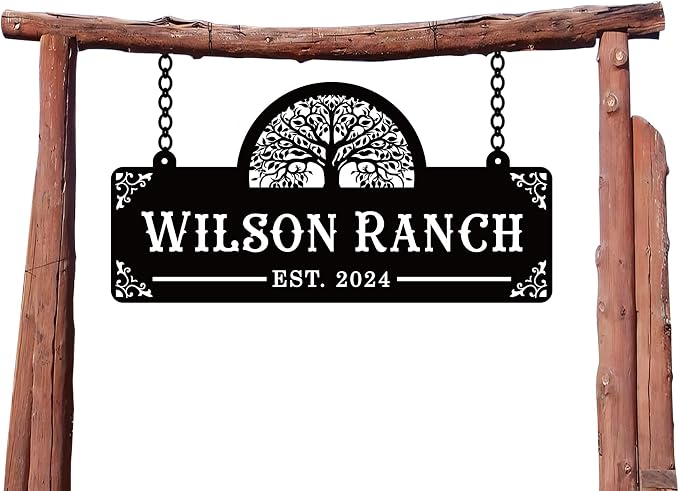 Custom Metal Farm Sign, Ranch or Farm Signs Indoor Outdoor， Personalized Metal Sign Ranch Name Sign, Ranch & Farmhouse Signs Wall Art Decor, Gifts, Housewarming Gift,