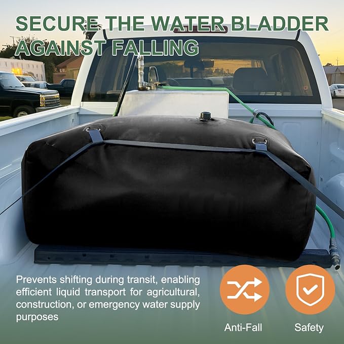 150 Gallon Water Bladder, 1000D PVC Foldable Portable Water Tank, Black Large Capacity Water Bag Container for Camping, Garden, Agricultural Irrigation, Drought Resistance, Emergency Supply