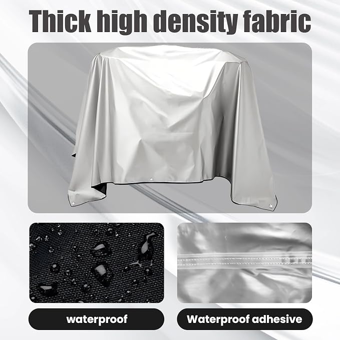 Jumbo Machine Cover - Breathable, Rust Preventing, Water & Dust Proof, Tear Resistant Silver (Silver+Black, 112.20*72.83)