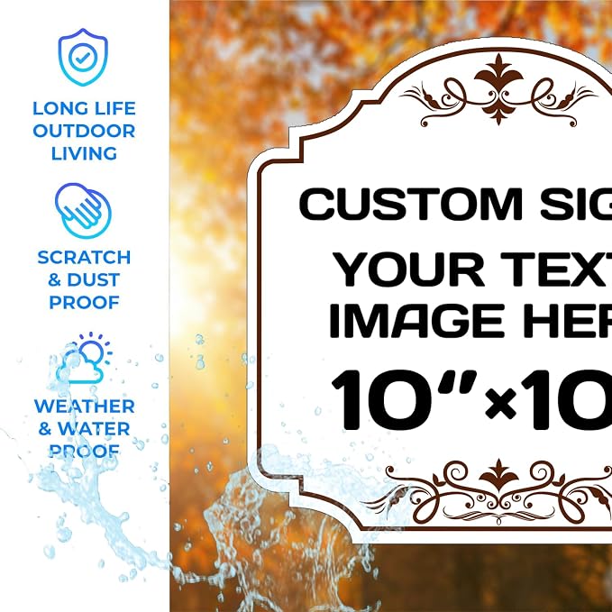 Custom Indoor/Outdoor Decorative Sign,Aluminum Weatherproof Metal Sign Multiple Sizes Personalized Text And picture Here,hazard sign,garden sign,custom door sign,Customised business signs