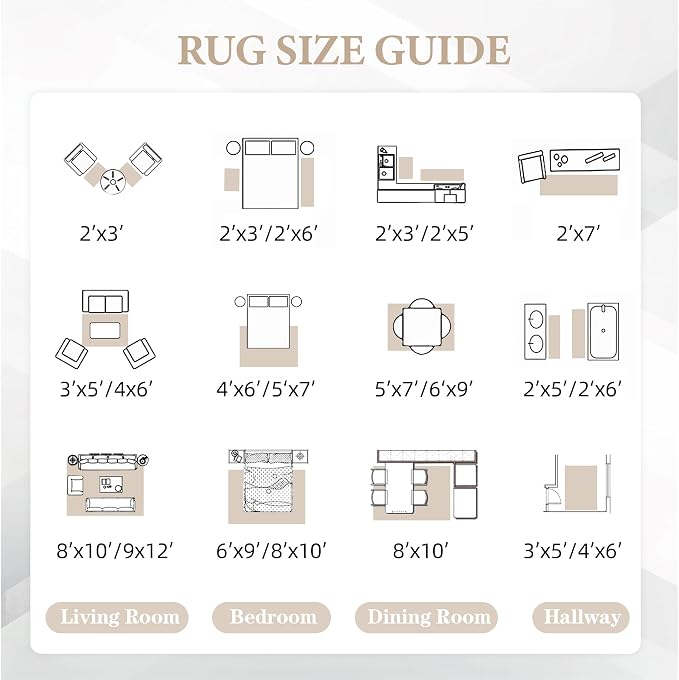 Area Rug for Living Room 9x12: Large Washable Boho Moroccan Rugs Geometric Neutral Rug, Non-Slip Foldable Morden Farmhouse Indoor Floor Carpet for Bedroom Dining Table Home(Modern Beige,9'x12')