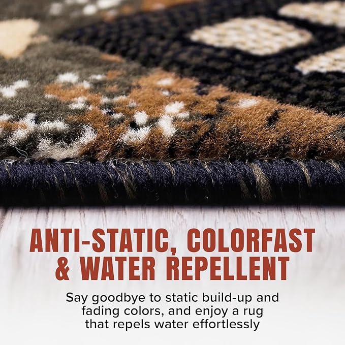 YHSF South West Native American Area Rug C318 - Easy Clean, Thick, Soft, Durable Native Tribal American Indian Inspired Rug for Bedroom/Living Room and More - Sage Green, 5 Feet x 7 Feet