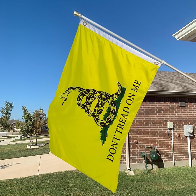 Don't Tread on Me Flag 3x5 Ft For Outside, Double Sided Dont Tread On Me Flags With Brass Grommets, 3 Ply USA American Gadsden Rattlesnake Banner Garden Flag Outdoor With UV Fade Proof